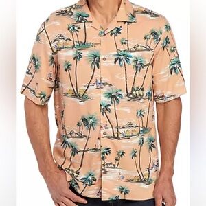 Caribbean S/S Hawaiian Camp Shirt Tropical Print Sz M Men
